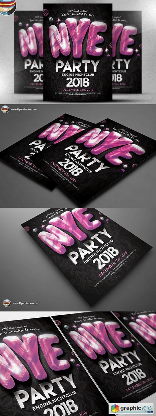 NYE Party Flyer Template 557449