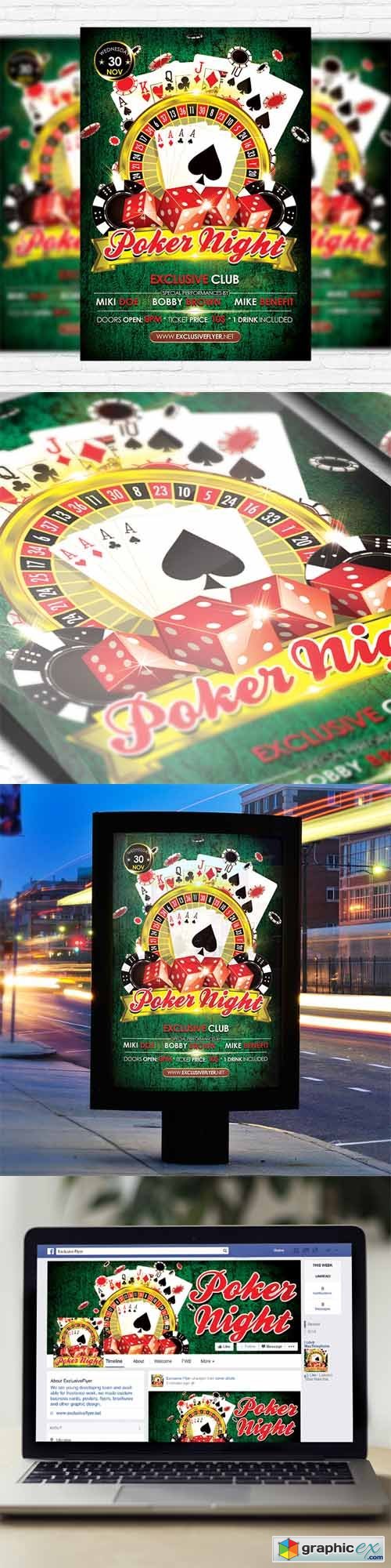 Poker Night - Flyer Template + Facebook Cover
