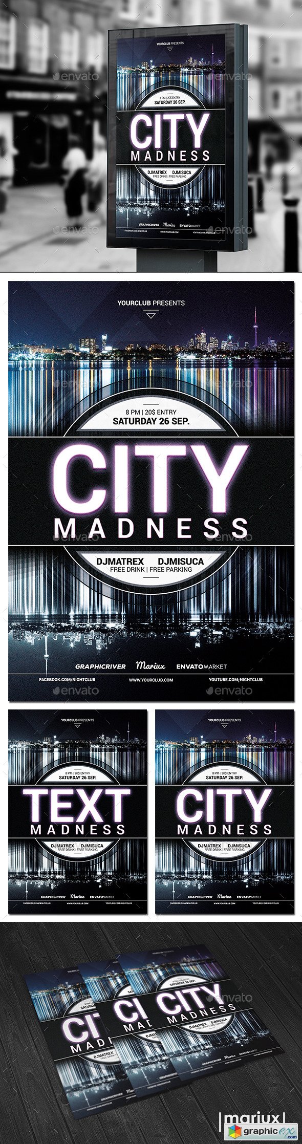 City Madness Party Flyer 12856746