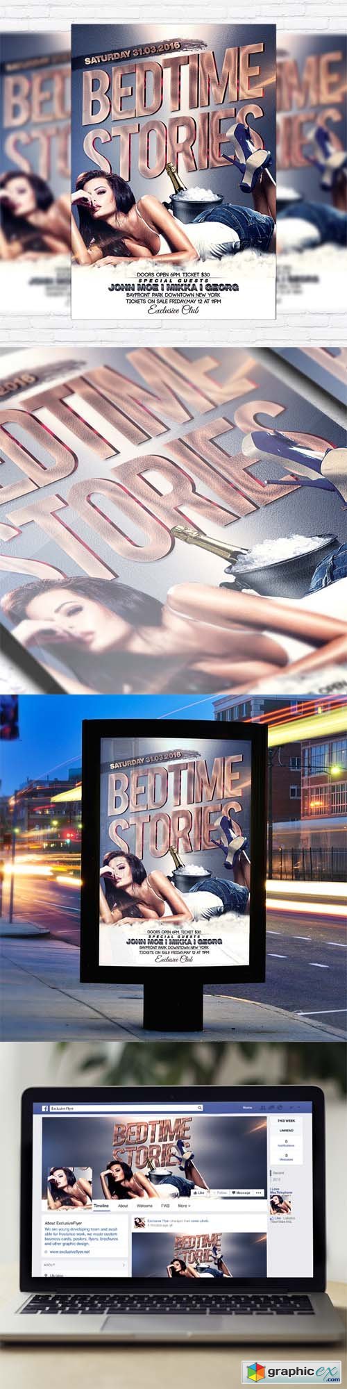 Bedtime Stories - Flyer Template + Facebook Cover