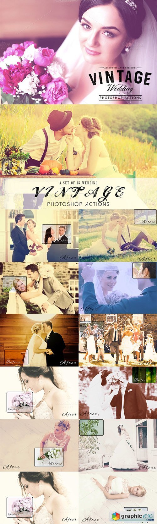 Aesthetic Vintage Wedding PS Actions