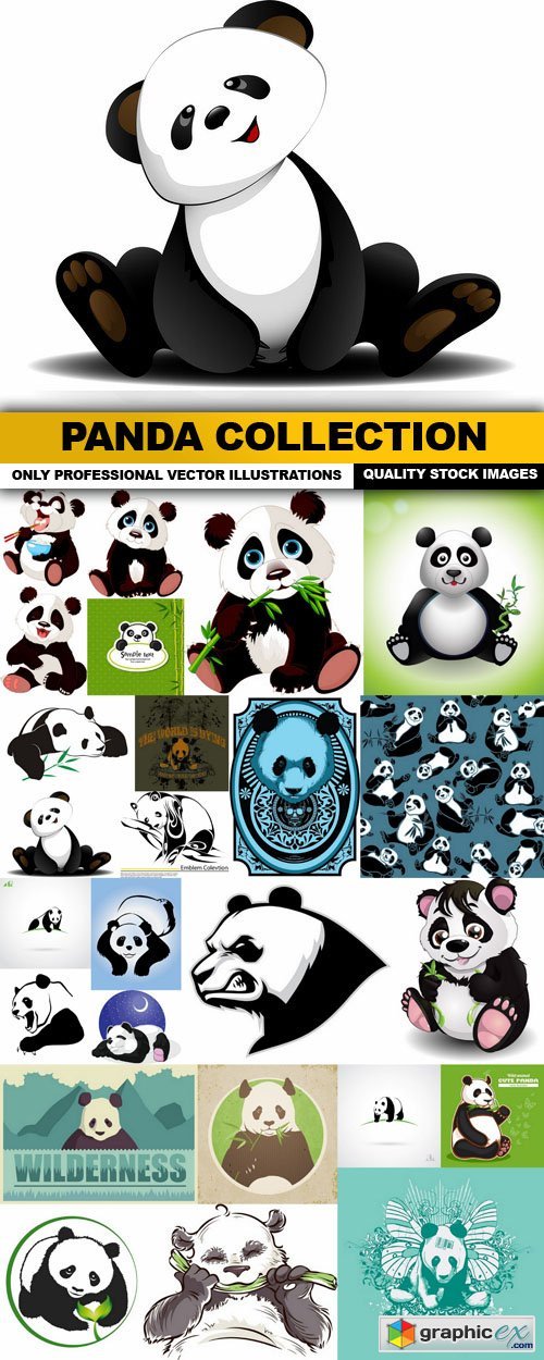 Panda Collection - 25 Vector