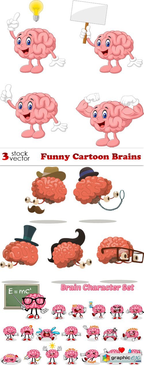 Vectors - Funny Cartoon Brains