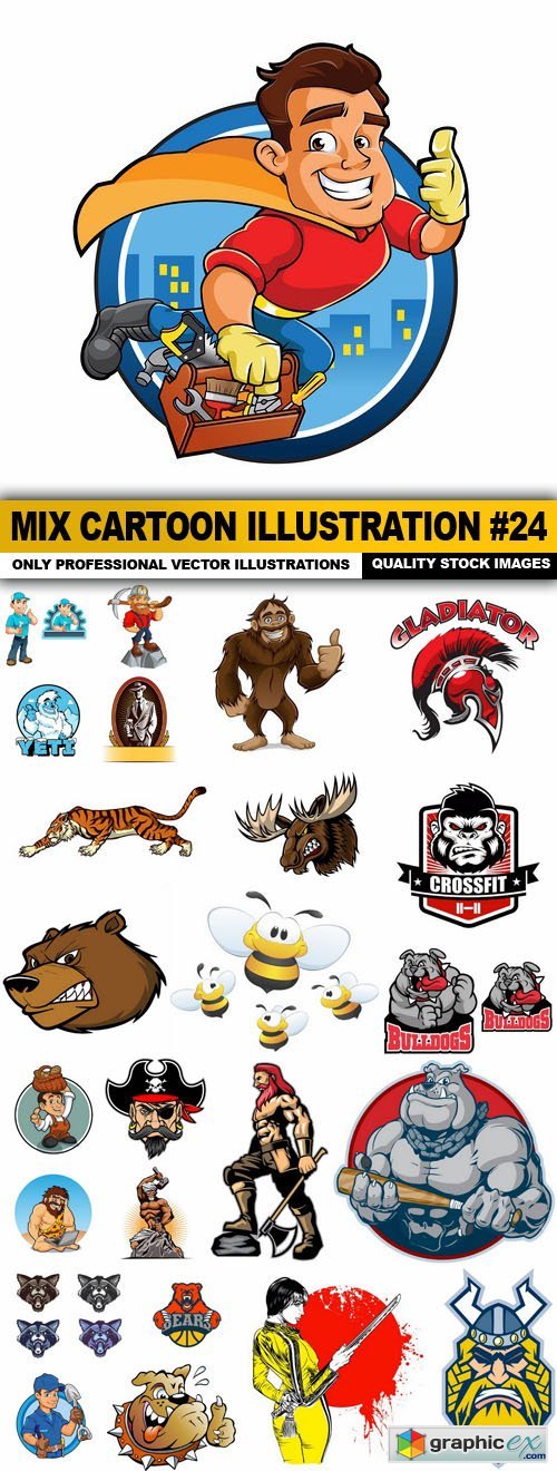 Mix cartoon Illustration #24 - 25 Vector