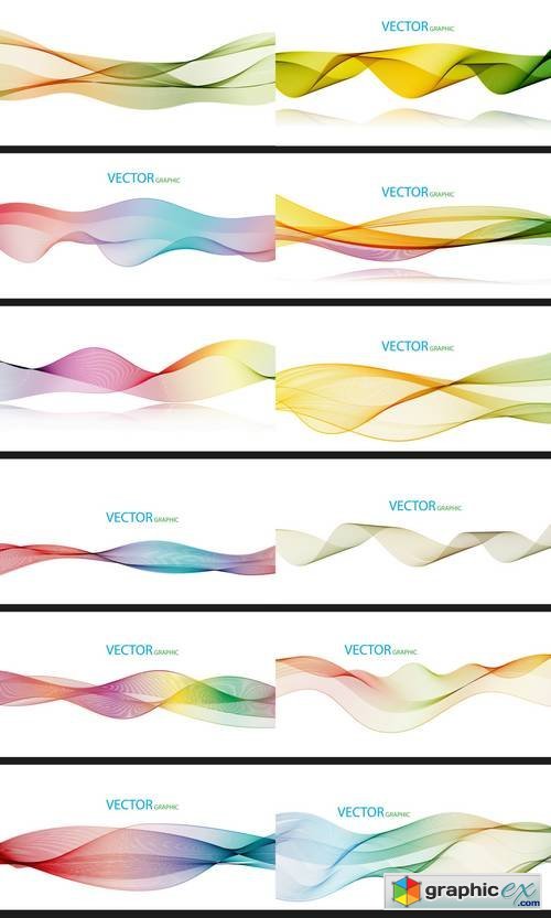 Abstract Waves Wallpaper Collection on White Background