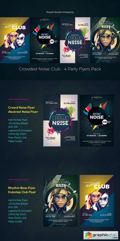 Crowded Noise Club - 4 Flyers