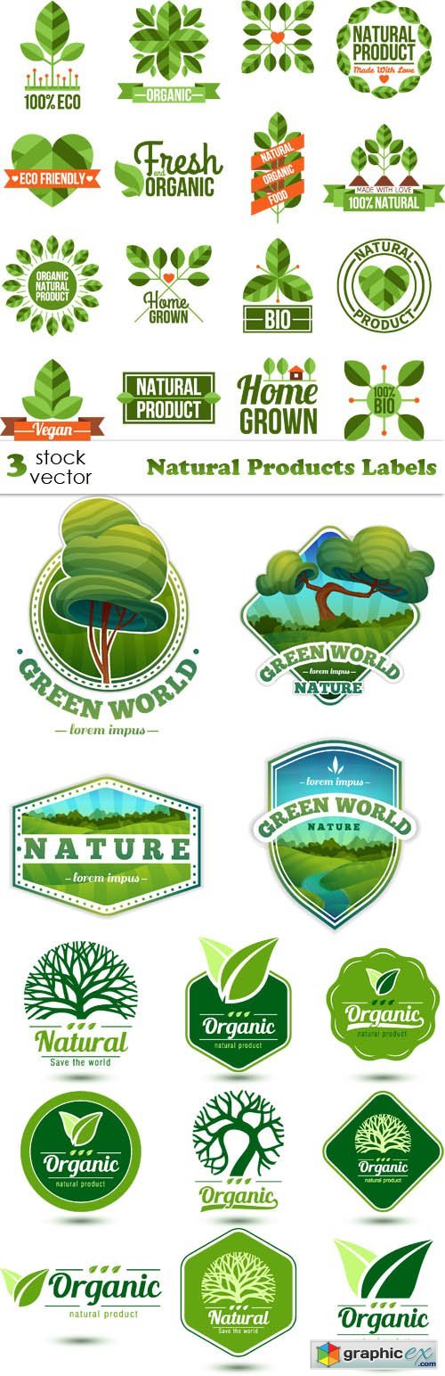 Vectors - Natural Products Labels