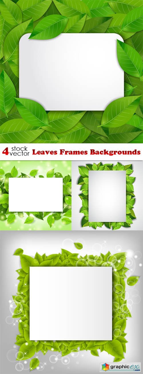 Vectors - Leaves Frames Backgrounds