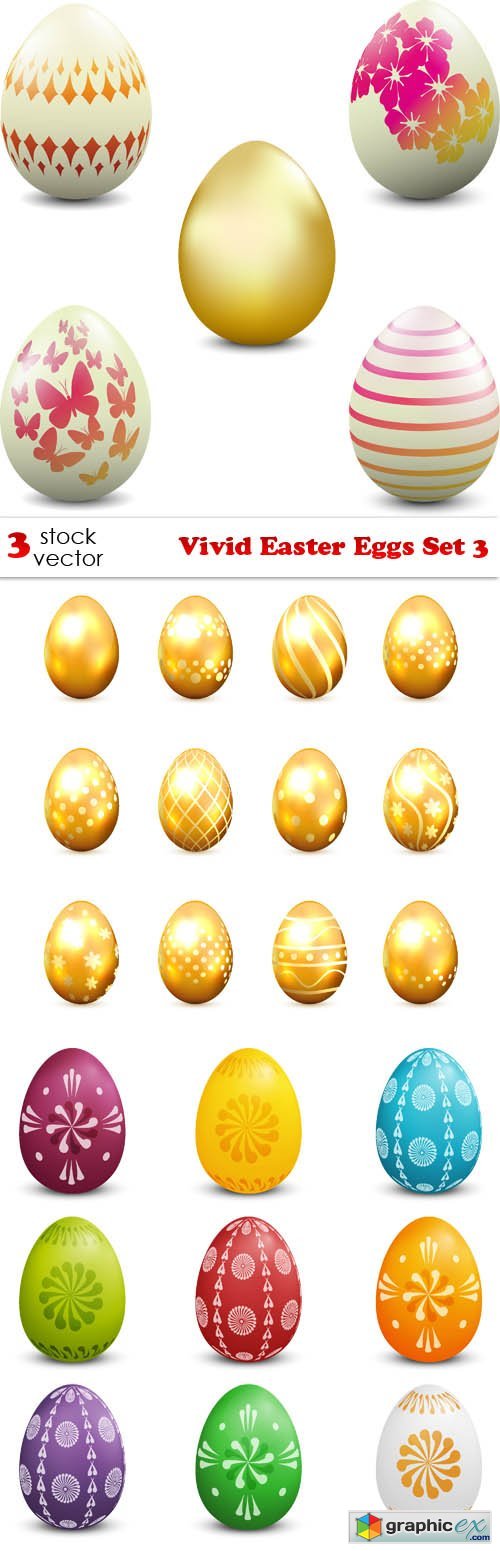 Vectors - Vivid Easter Eggs Set 3