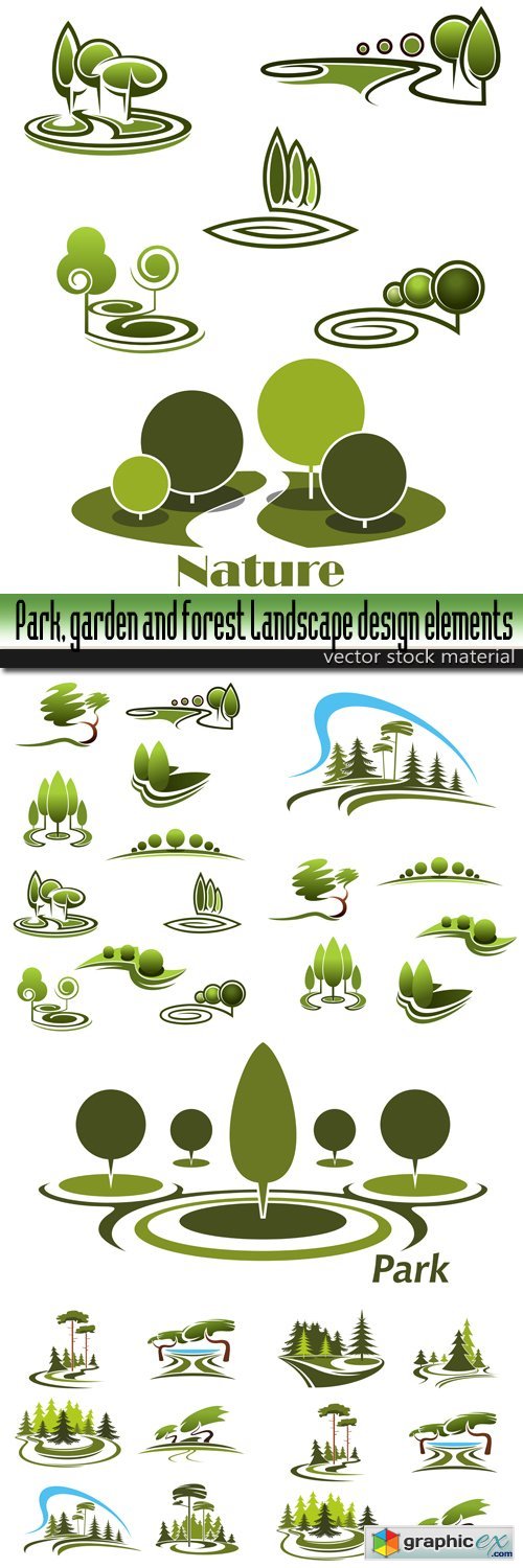 Park, garden and forest Landscape design elements
