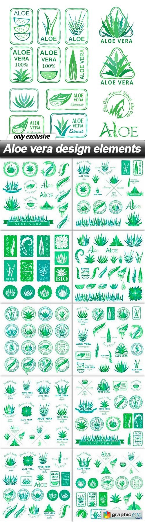 Aloe vera design elements - 11 EPS
