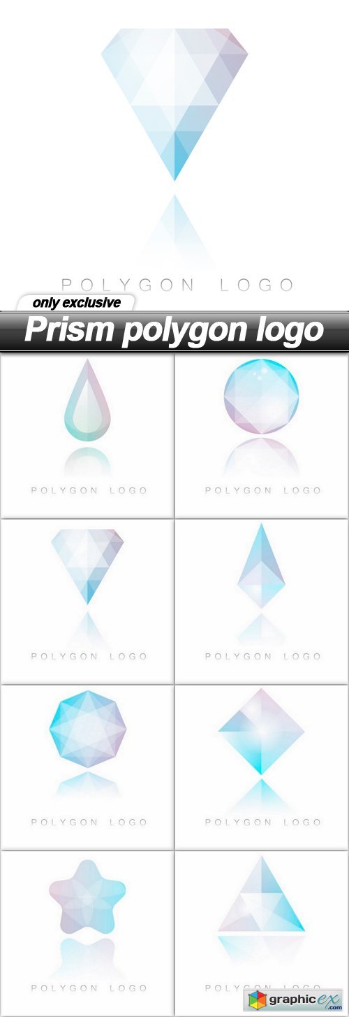 Prism polygon logo - 8 EPS