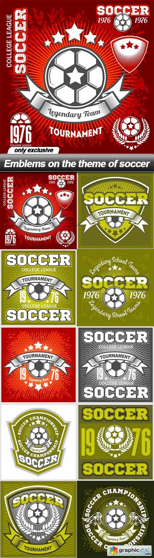 Emblems on the theme of soccer - 10 EPS