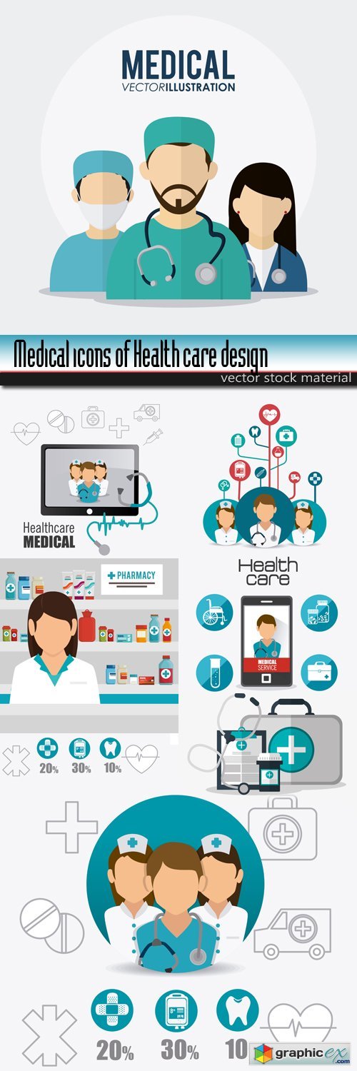 Medical icons of Health care design