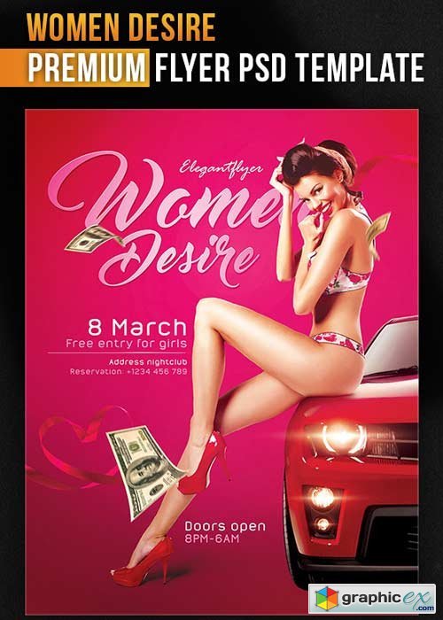 Women Desire  Flyer PSD Template + Facebook Cover