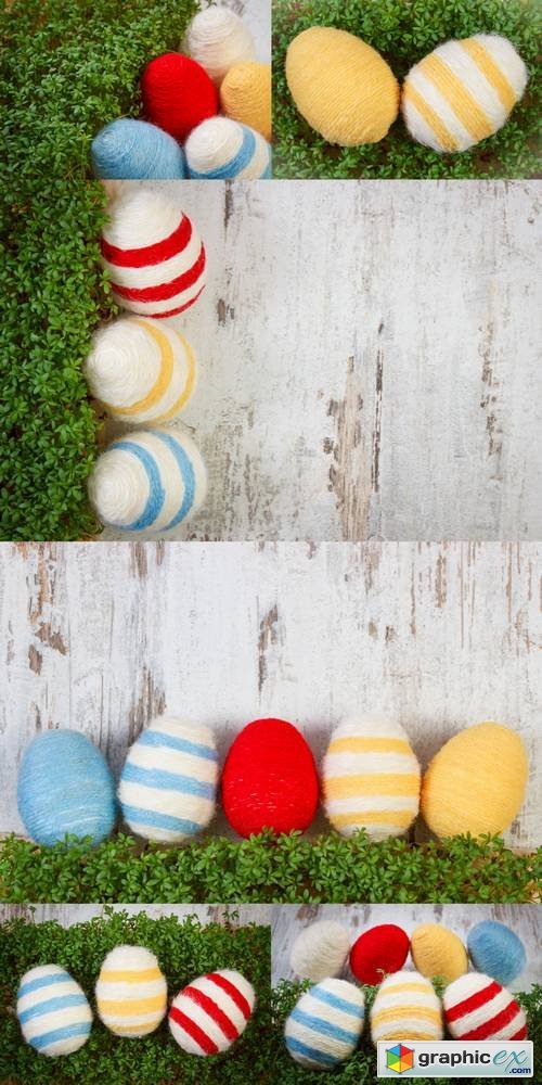 Easter Eggs Wrapped Woolen String, Decoration for Easter