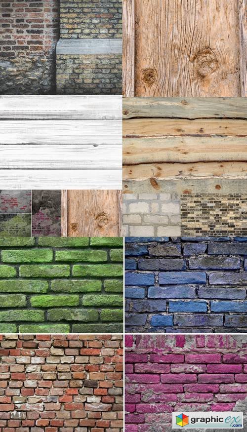 Wooden and Bricks Backgrounds