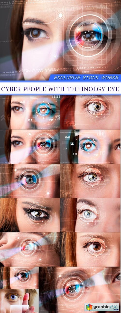 Cyber people with technolgy eye 13X JPEG