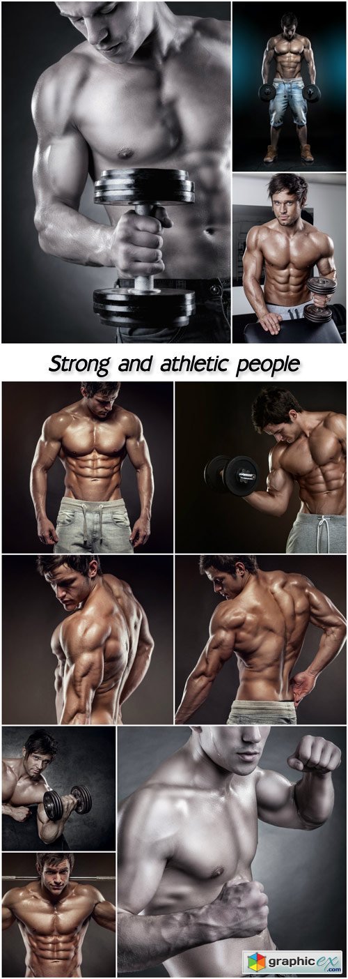 Athletic men, strong and athletic people