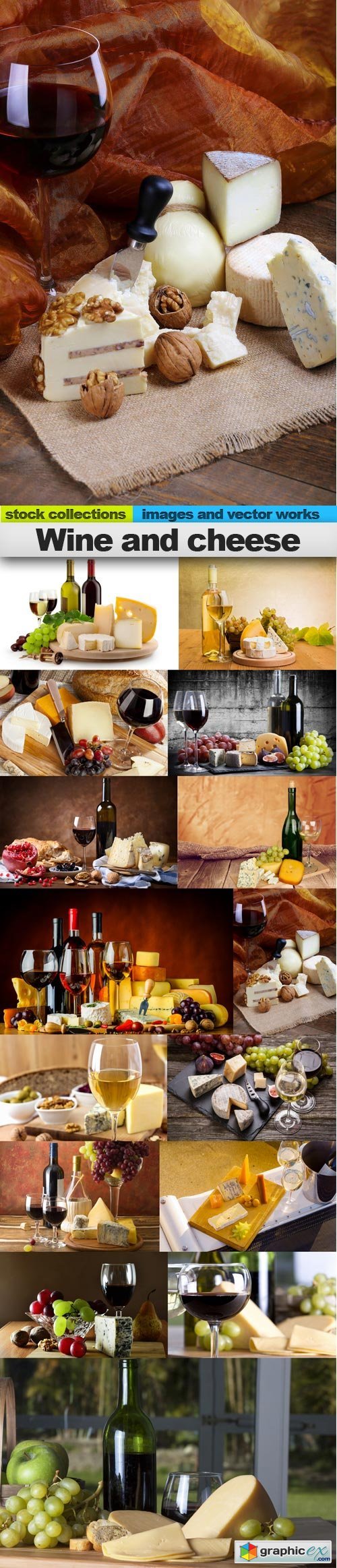 Wine and cheese, 15 x UHQ JPEG