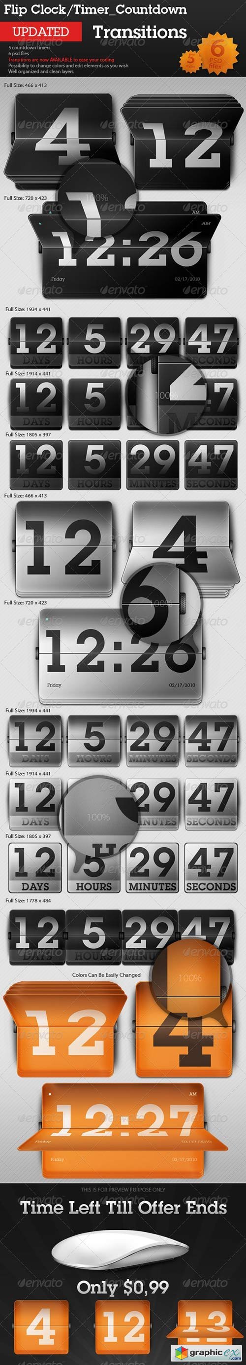 Flip Clock / Countdown Timer - Transitions