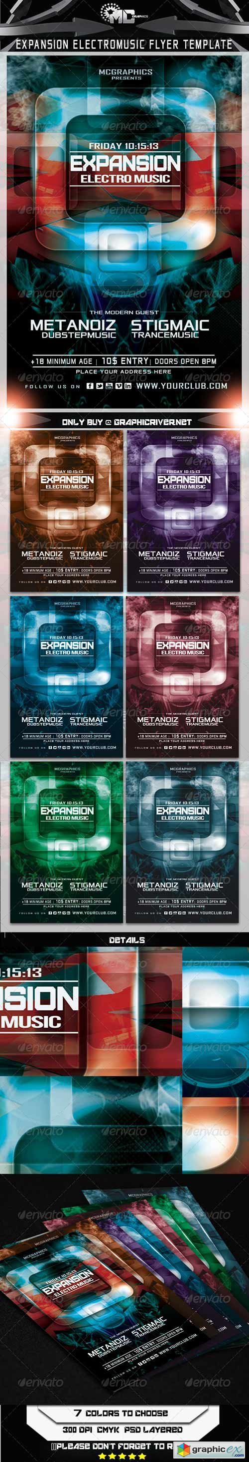 Expansion Electro Music Flyer Template