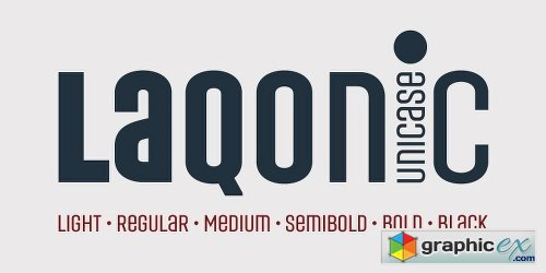 Laqonic 4F Unicase Font Family 12 FONTS