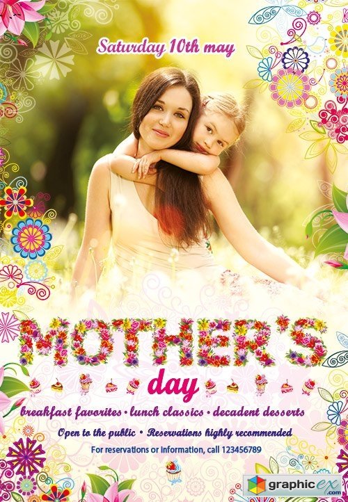 Mothers Day Flyer PSD Template