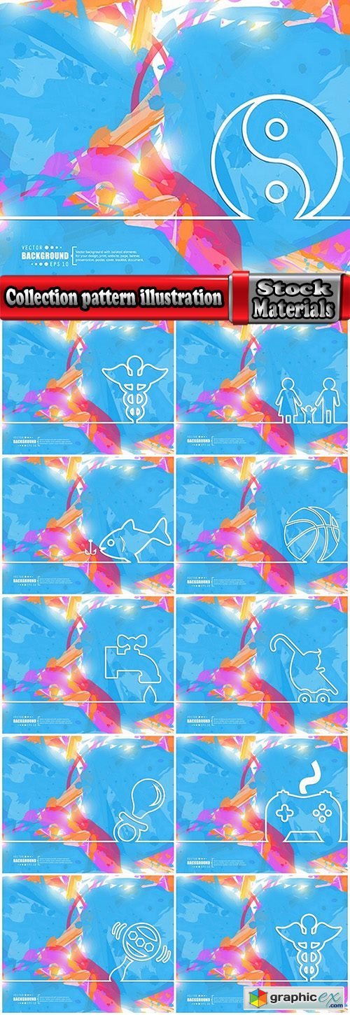 Collection pattern illustration business background is a map of vector logo picture 11 Eps