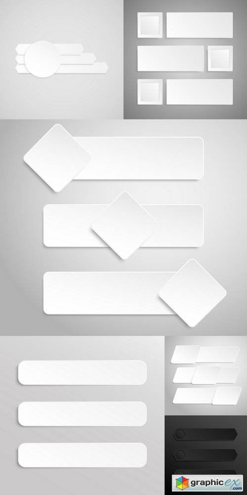 Set of Paper Line Banners Template for Business Design