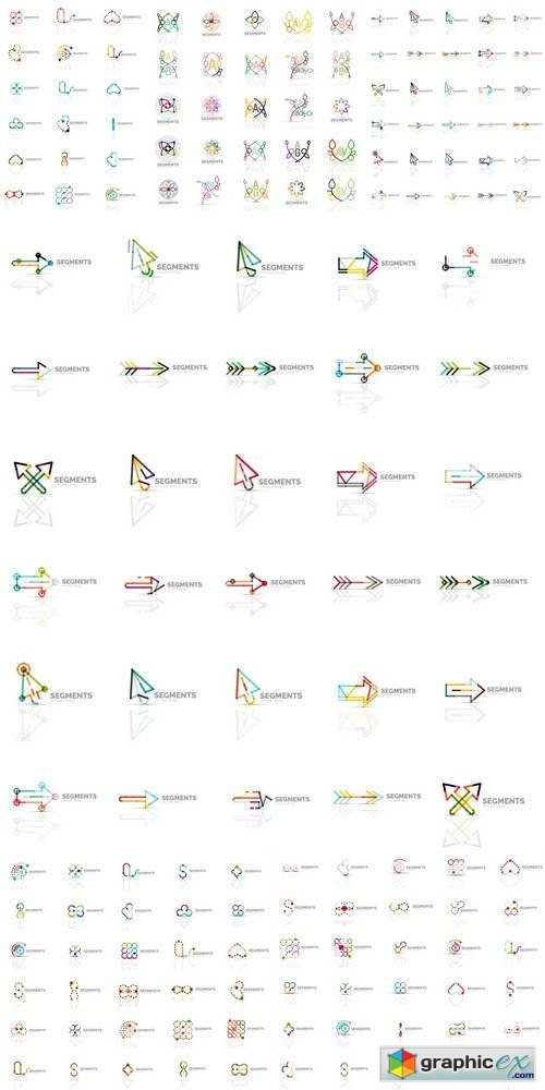 Collection of Colorful Abstract Origami Logos