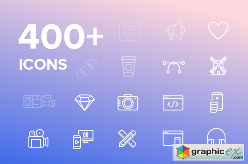 400+ Vector Icons pack, UI, Media