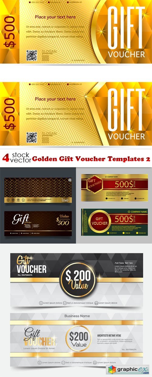 Vectors - Golden Gift Voucher Templates 2