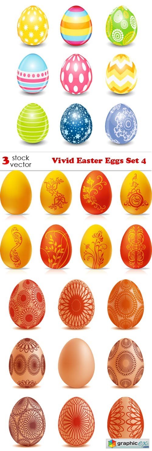 Vectors - Vivid Easter Eggs Set 4