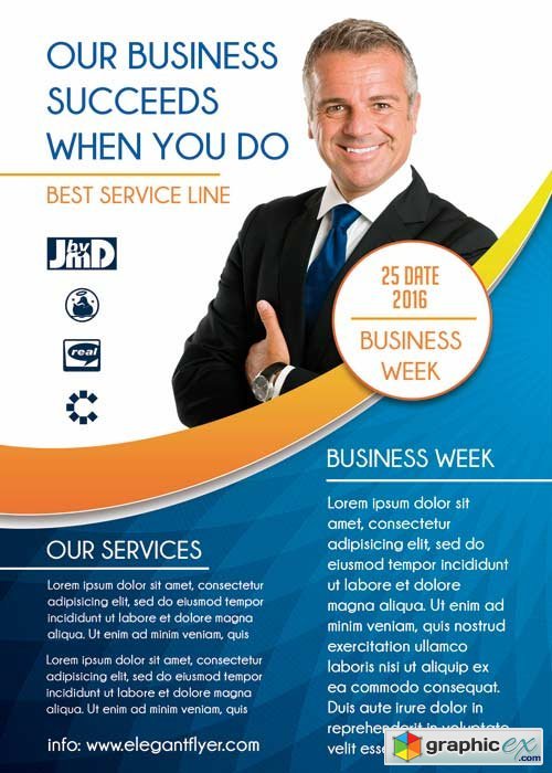 Business week PREMIUM Flyer PSD Template + Facebook Cover