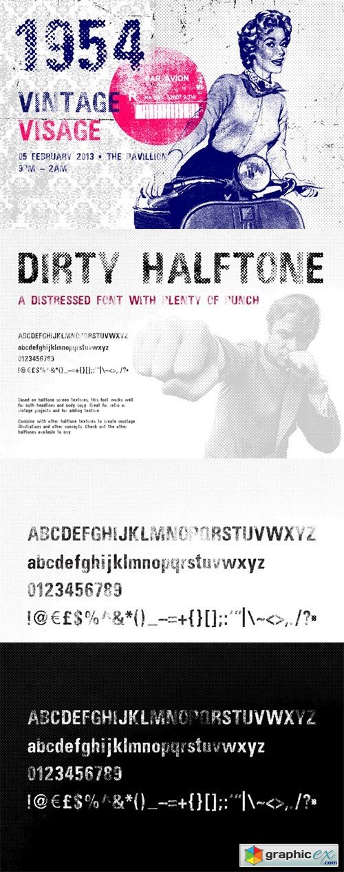 Dirty Halftone Font