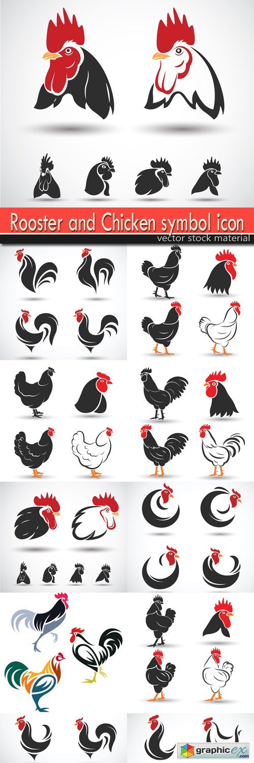 Rooster and Chicken symbol icon