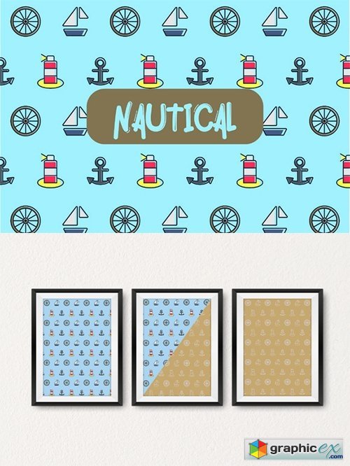 Nautical icon pattern