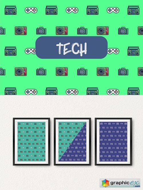 Tech icon pattern