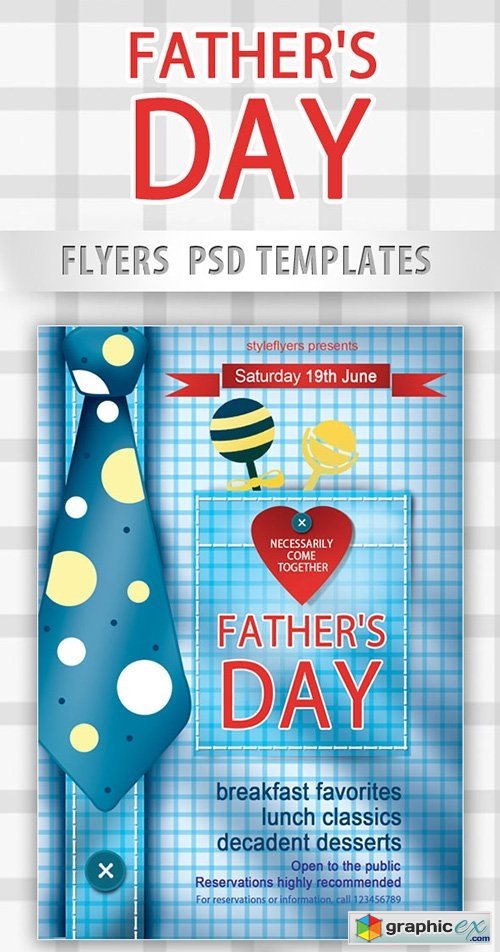 Fathers Day Flyer PSD Template + Facebook Cover