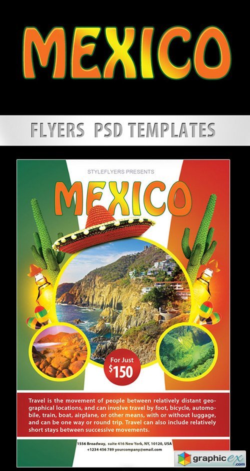 Mexico City Flyer PSD Template + Facebook Cover