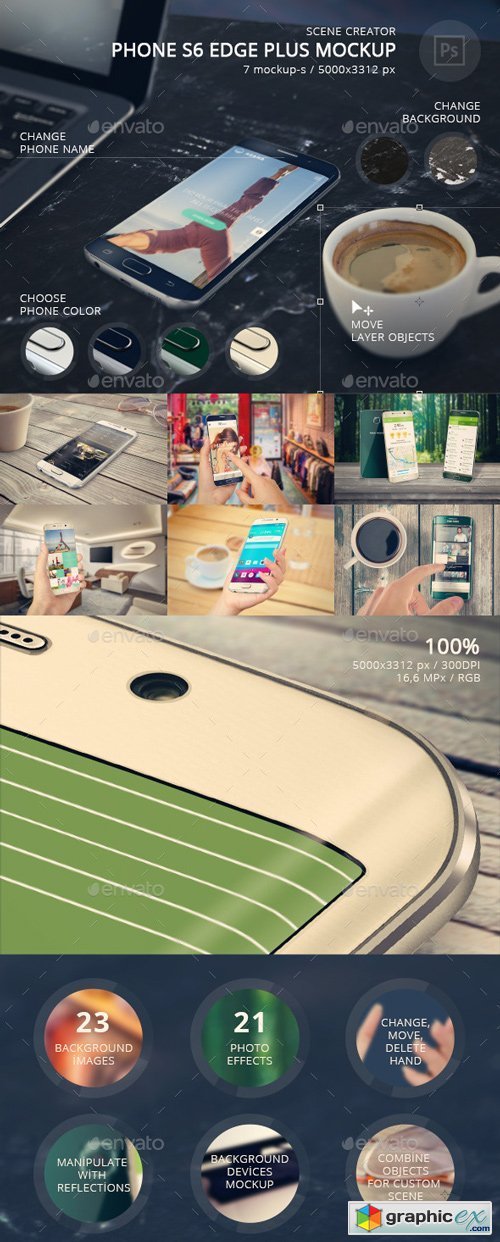Samsung S6 Edge Plus Mockup Scene Creator