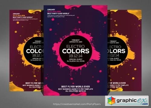 Electro Colors Flyer Templates