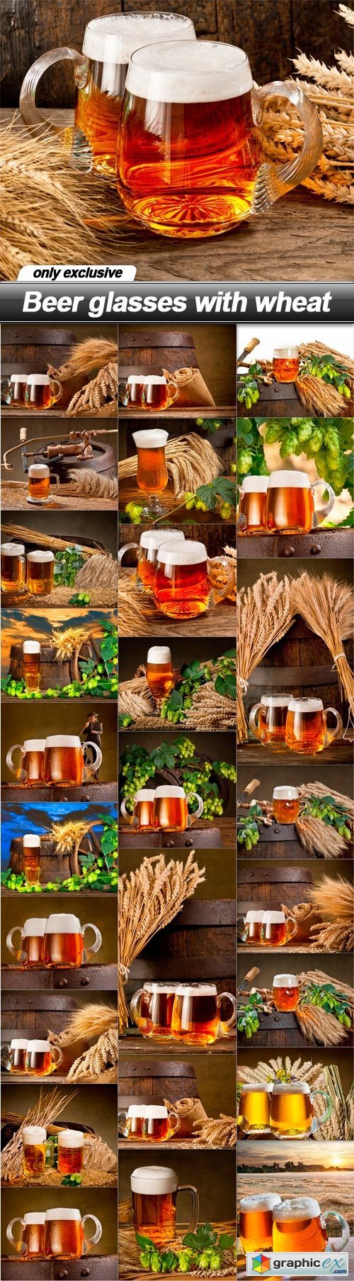 Beer glasses with wheat - 26 UHQ JPEG