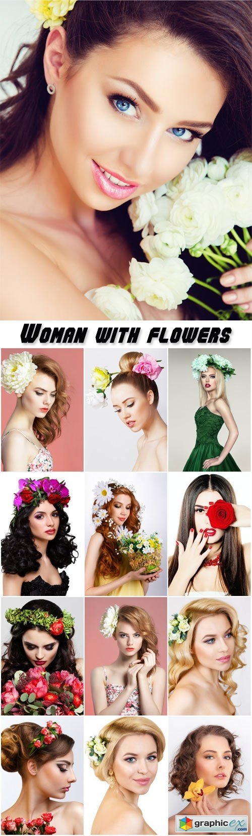 Alluring woman with flowers