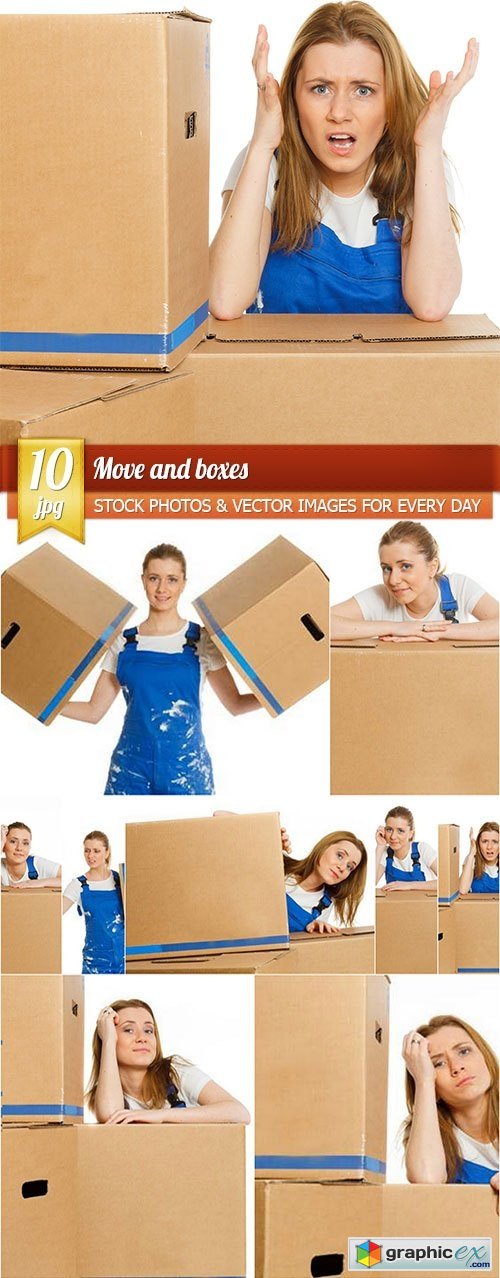 Move and boxes, 10 x UHQ JPEG