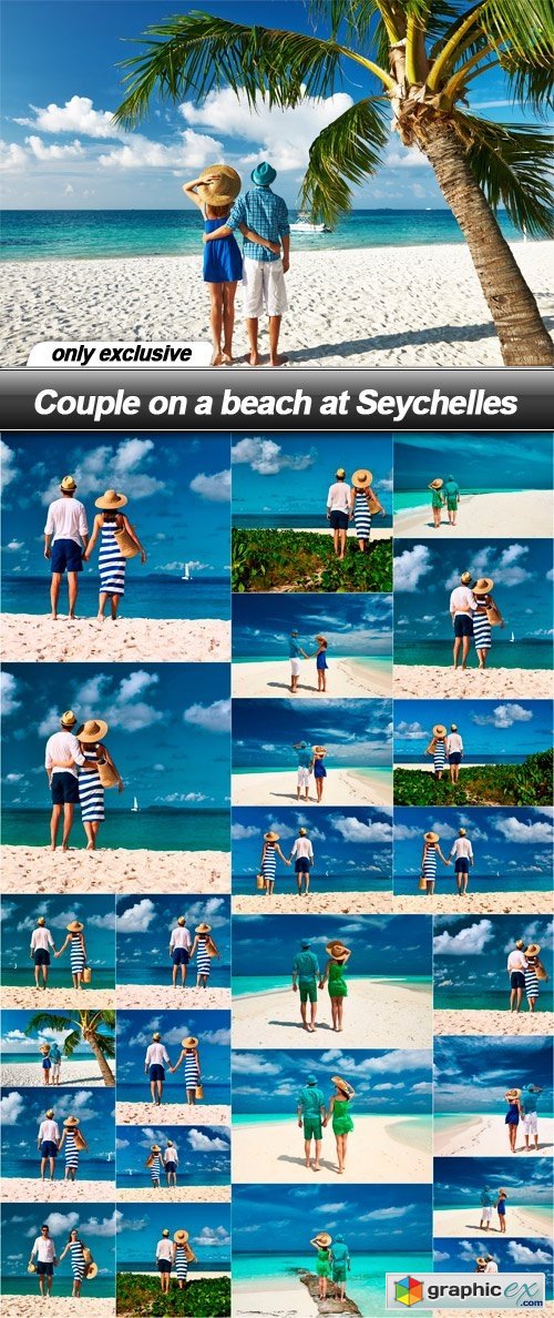 Couple on a beach at Seychelles - 25 UHQ JPEG