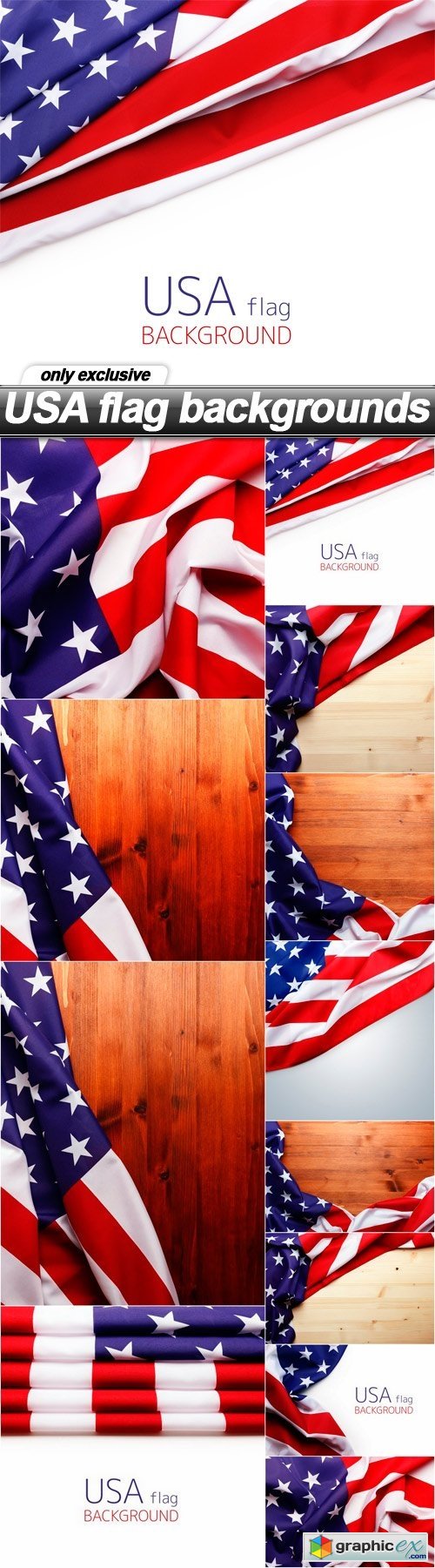 USA flag backgrounds - 12 UHQ JPEG