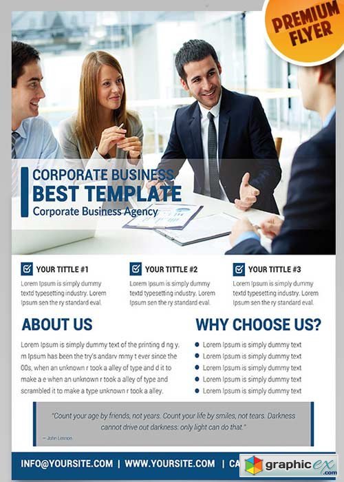 Corporate Business Flyer PSD Template + Facebook Cover