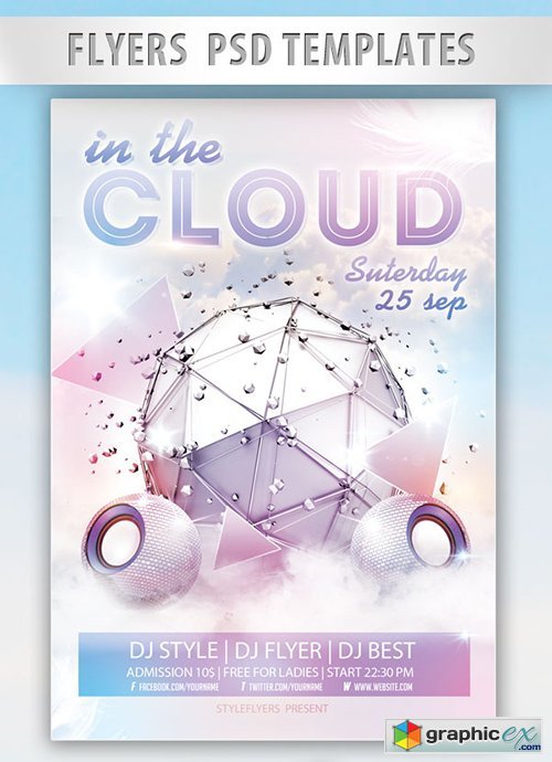 In the Cloud Flyer PSD Template + Facebook Cover